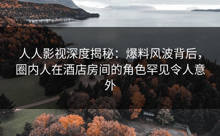 人人影视深度揭秘：爆料风波背后，圈内人在酒店房间的角色罕见令人意外
